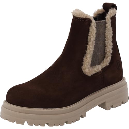 Palado Chelsea Boots Damen Paffesi by Sila Sahin – bequeme Boots Made in Portugal - warm gefütterte Stiefeletten - elegante Stiefel Braun UK9 - EU42 von Palado