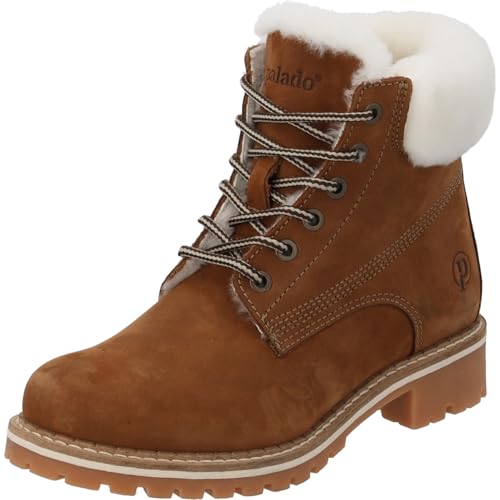 Palado Stiefeletten Damen Sudhim - gefertigt aus edlem Rindsleder - Made in Portugal - warm gefüttert mit Wolle - robuste TPR-Sohle für besten Halt und Komfort Braun UK6 - EU39 von Palado