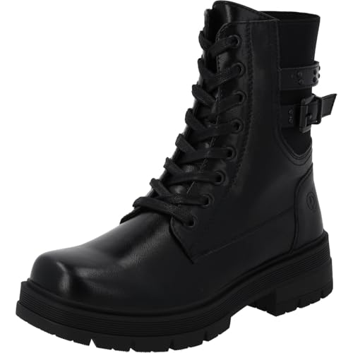 Palado Stiefeletten Damen Syllia - gefertigt aus pflegeleichtem Obermaterial - leicht gefüttert für Komfort - stylisches Design mit Schnallen und Schnürung Schwarz UK6 - EU39 von Palado
