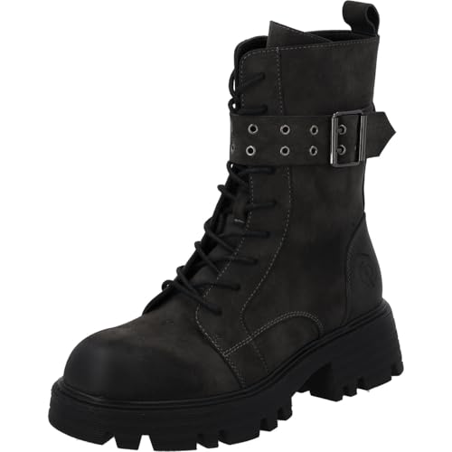 Palado Schnürstiefel Damen Agid – modische Boots - bequeme Winterschuhe - robuste Stiefeletten für Herbst und Winter Anthrazit UK8 - EU41 von Palado