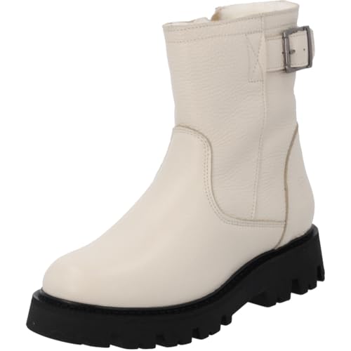 Palado Stiefeletten Damen Ensah – bequeme Boots Made in Portugal – mit Schurwolle gefütterte Stiefel – modische Winterschuhe Weiß UK5,5 - EU38 von Palado