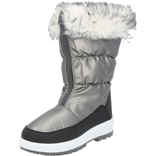 Palado Damen Winterstiefel Platea - gefütterte Schneestiefel für Frauen - elegante Winterschuhe mit Reißverschluß - bequeme Stiefeletten Grau (Metal Grey) UK3,5 - EU36 von Palado