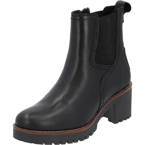 Palado Damen plateau Chelsea Boots Linosa - modische Stiefeletten für Frauen - Winterschuhe mit Reißverschluss - Elegante Winterstiefel mit Blockabsatz Schwarz UK4,5 - EU37 von Palado