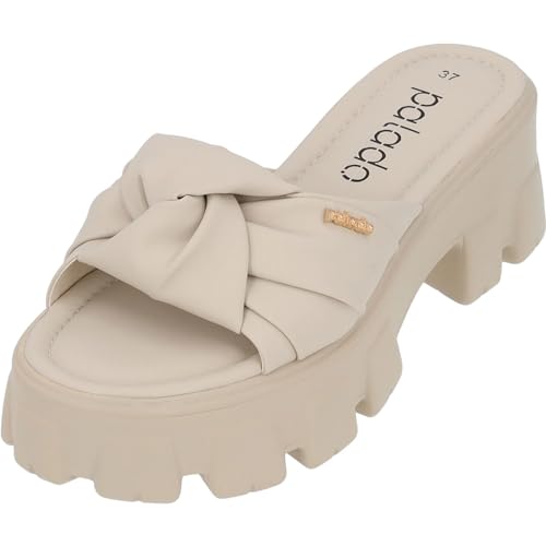 Palado Damen Plateau Sandalen Loja - modische Schuhe mit Absatz - Elegante Hausschuhe für Frauen - Bequeme Sommerschuhe - hohe angenehme Pantoletten beige UK8 - EU41 von Palado