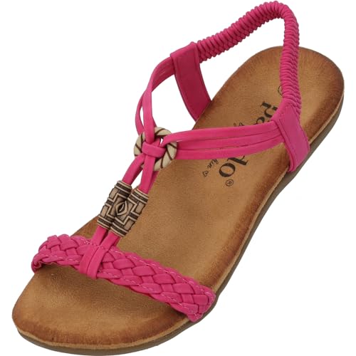 Palado Ereshi by Sila Sahin Sandalen Damen - modische Zehentrenner Sandaletten - bequeme Sommerschuhe - stilvolle Schuhe für Frauen Pink UK9 - EU42 von Palado