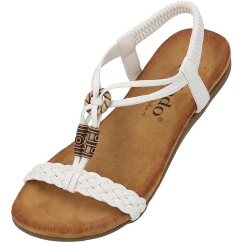 Palado Ereshi by Sila Sahin Sandalen Damen - modische Zehentrenner Sandaletten - bequeme Sommerschuhe - stilvolle Schuhe für Frauen Weiß UK3,5 - EU36 von Palado