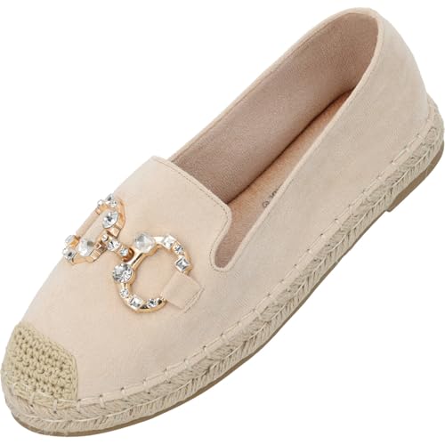 Palado Espadrilles Damen Elamoira by Sila Sahin - elegante Loafer - Halbschuhe im zeitlosen Design - Sommerschuhe - modisch und bequem Beige UK6 - EU39 von Palado