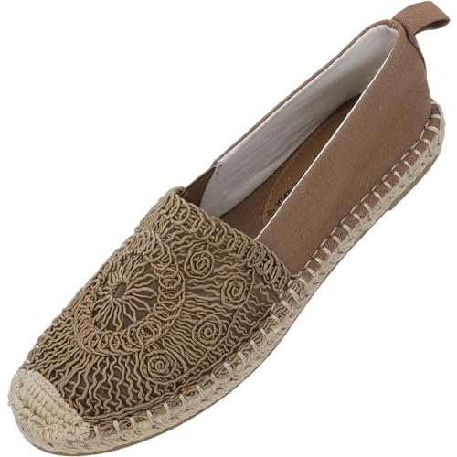 Palado Espadrilles Damen Serd by Sila Sahin - elegante Slipper für lässige Sommerlooks - modische Sommerschuhe - bequeme Loafer Beige UK5,5 - EU38 von Palado