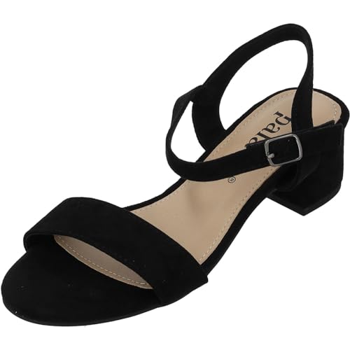 Palado Keilsandalen Damen Cinv - modische Sandaletten mit Blockabsatz - elegante wedges für Frauen - bequeme Plateau Schuhe - stilvolle high heels plateau Schwarz UK5,5 - EU38 von Palado