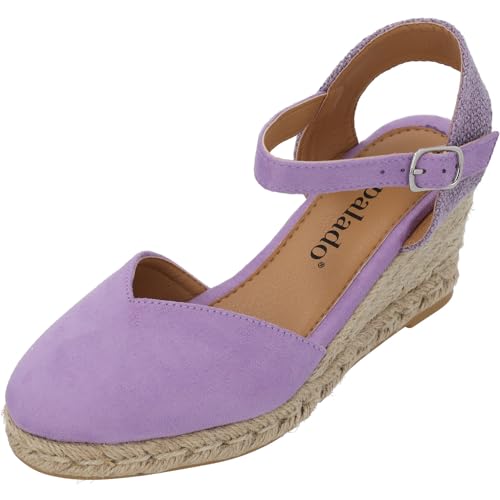 Palado Keilsandalen Damen Sathos - modische Sandaletten mit Absatz - elegante Wedges für Frauen - bequeme Plateauschuhe - stilvolle High Heels Plateau Violett UK3,5 - EU36 von Palado