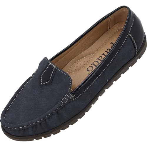 Palado Loafer Damen Domibel - elegante Halbschuhe - Slipper im zeitlosen Design - Schuhe für die Übergangszeit - modisch und bequem Blau UK8 - EU41 von Palado
