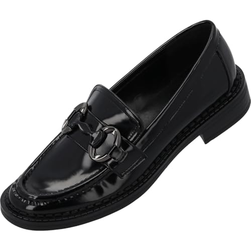 Palado Loafer Damen Juliasa – elegante Halbschuhe - Slipper im zeitlosen Design - Sommerschuhe - modisch und bequem Schwarz UK7 - EU40 von Palado