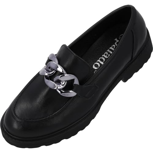 Palado Loafer Damen Kasdy – elegante Halbschuhe - Slipper im zeitlosen Design - Sommerschuhe - modisch und bequem Schwarz UK4,5 - EU37 von Palado