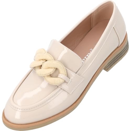 Palado Loafer Damen Zeisos – elegante Halbschuhe - Slipper im zeitlosen Design - Sommerschuhe - modisch und bequem Beige UK7 - EU40 Palado Loafer Damen Zeisos – elegante Halbschuhe - Slipper im zeitlosen Design - Sommerschuhe - modisch und bequem Beige UK7 - EU40 von Palado