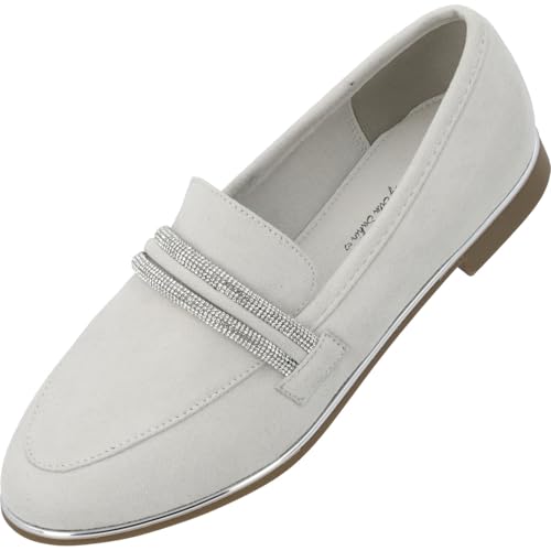 Palado Loafers Damen Koow by Sila Sahin - elegante Halbschuhe - Slipper im zeitlosen Design - Sommerschuhe - modisch und bequem Grau UK8 - EU41 von Palado