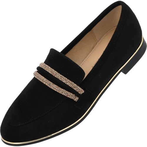 Palado Loafers Damen Koow by Sila Sahin - elegante Halbschuhe - Slipper im zeitlosen Design - Sommerschuhe - modisch und bequem Schwarz UK7 - EU40 Palado Loafers Damen Koow by Sila Sahin - elegante Halbschuhe - Slipper im zeitlosen Design - Sommerschuhe - modisch und bequem Schwarz UK7 - EU40 von Palado