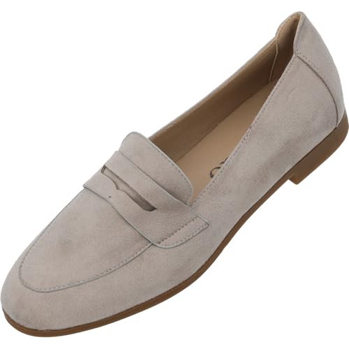 Palado Mokassins Damen Arselaus - elegante Loafer - Halbschuhe im zeitlosen Design - Sommerschuhe - modisch und bequem Grau UK5,5 - EU38 von Palado