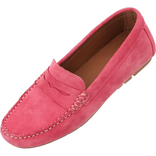 Palado Mokassins Damen Baaun - elegante Loafer aus Leder - Halbschuhe im zeitlosen Design - Sommerschuhe - modisch und bequem Pink UK7 - EU40 von Palado