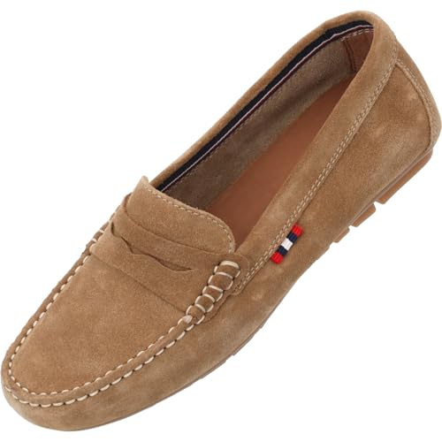 Palado Mokassins Damen Strun – elegante Halbschuhe aus Leder - Slipper im zeitlosen Design - modische Sommerschuhe - modisch und bequem Braun UK5,5 - EU38 von Palado