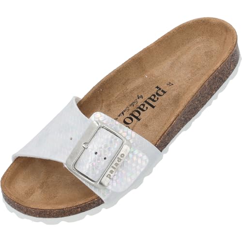 Palado Pantoletten Damen Malta EGS Aurora by Sila Sahin – elegante Sandalen Made in Spain - bequeme Hausschuhe mit Kork-Fußbett - modische Sommerschuhe Weiß UK7 - EU40 Palado Pantoletten Damen Malta EGS Aurora by Sila Sahin – elegante Sandalen Made in Spain - bequeme Hausschuhe mit Kork-Fußbett - modische Sommerschuhe Weiß UK7 - EU40 von Palado