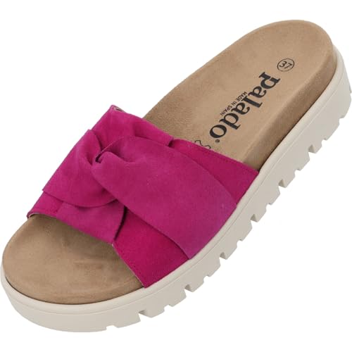 Palado Plateau-Pantoletten Damen Omayra - bequeme Sandalen Made in Spain - Hausschuhe mit Plateau-Sohle - modische Sommerschuhe Fuchsia UK8 - EU41 von Palado