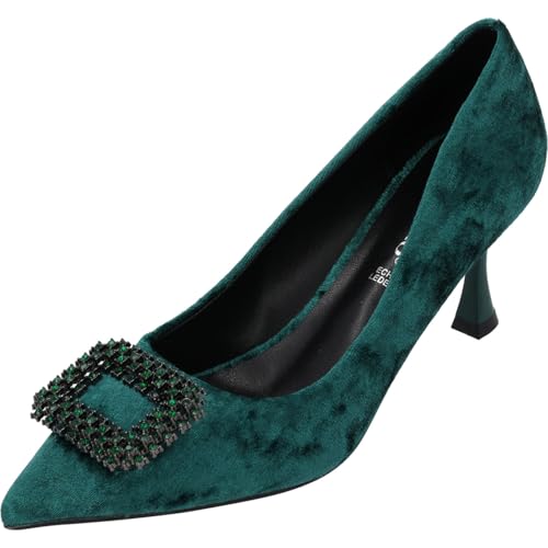Palado Pumps Damen Tisha – Elegante Optik mit edlem Materialmix – Lederdecksohle Funkelnde Applikation – Perfekter Schuh für besondere Anlässe. Grün UK3,5 - EU36 Palado Pumps Damen Tisha – Elegante Optik mit edlem Materialmix – Lederdecksohle Funkelnde Applikation – Perfekter Schuh für besondere Anlässe. Grün UK3,5 - EU36 von Palado