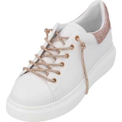 Palado Rugu by Sila Sahin Damen Sneaker- atmungsaktive Schuhe für Frauen - edle Business Schuhe - Bequeme Low Top Freizeitschuhe Weiß/Rosegold UK7 - EU40 von Palado