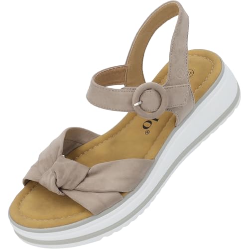 Palado Sandalen Damen Ebelli – modische Pantoletten - elegante Sommerschuhe - bequeme Sandaletten mit verstellbaren Riemen Grau UK3,5 - EU36 von Palado