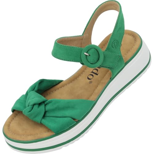 Palado Sandalen Damen Ebelli – modische Pantoletten - elegante Sommerschuhe - bequeme Sandaletten mit verstellbaren Riemen Grün UK8 - EU41 von Palado