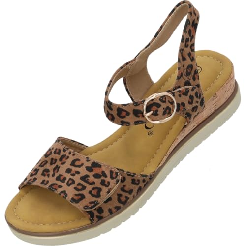 Palado Sandalen Damen Petlana - elegante Sommerschuhe - modische Wedges mit verstellbarem Riemen - bequeme Sandaletten Leo UK6 - EU39 von Palado