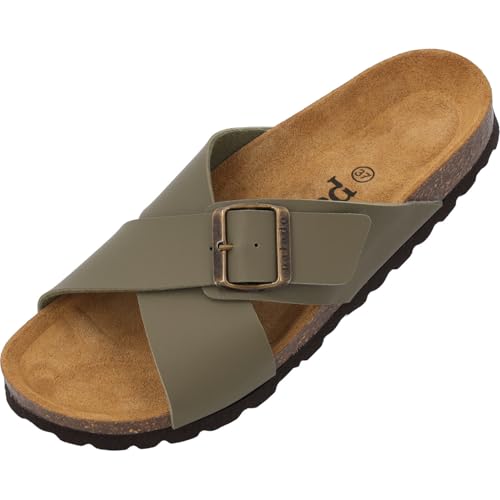 Palado Sandalen Damen Vanelis - bequeme Sandaletten - modische Sommerschuhe - elegante Pantoletten Khaki Matt UK8 - EU41 Palado Sandalen Damen Vanelis - bequeme Sandaletten - modische Sommerschuhe - elegante Pantoletten Khaki Matt UK8 - EU41 von Palado