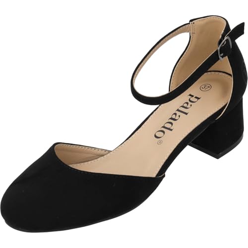Palado Sandaletten Damen Wystin - elegante Sandalen mit Blockabsatz - modische Sommerschuhe mit verstellbarem Riemen Schwarz UK5,5 - EU38 von Palado