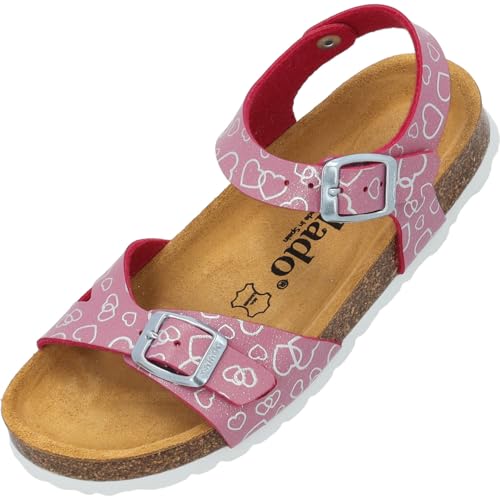 Palado Sandaletten Mädchen Kids Tarviso G Love – coole Sandalen Made in Spain - bequeme Hausschuhe mit trendigen Farben - modische Sommerschuhe mit Kork-Fußbett Pink EU31 von Palado