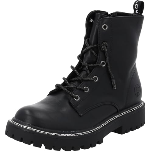 Palado Schnürboots Damen Sideros Spark – stilvolle und robuste Boots aus hochwertigem Material – leicht gefüttert & bequem – perfekt für Herbst und Wintertage Schwarz UK6 - EU39 von Palado
