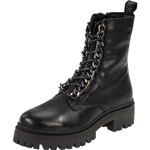 Palado Stiefeletten Damen Thasos 11765 - elegante Winterschuhe für Frauen - bequeme Stiefel mit Blockabsatz - modische Echtleder Schuhe Schwarz UK6 - EU39 von Palado