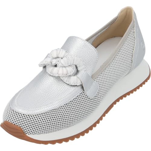 Palado Slip-On-Sneaker Damen Gilqen - modische Turnschuhe - Elegante Loafers mit Kettenapplikation - vielseitig kombinierbar Silber UK4,5 - EU37 von Palado