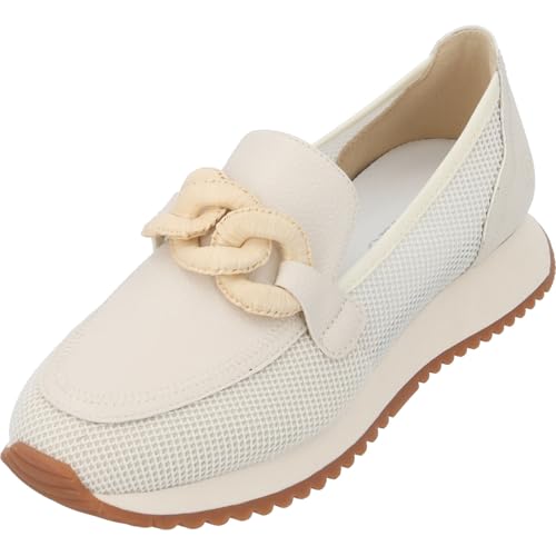 Palado Slip-On-Sneaker Damen Gilqen - modische Turnschuhe - Elegante Loafers mit Kettenapplikation - vielseitig kombinierbar Weiß UK6 - EU39 von Palado