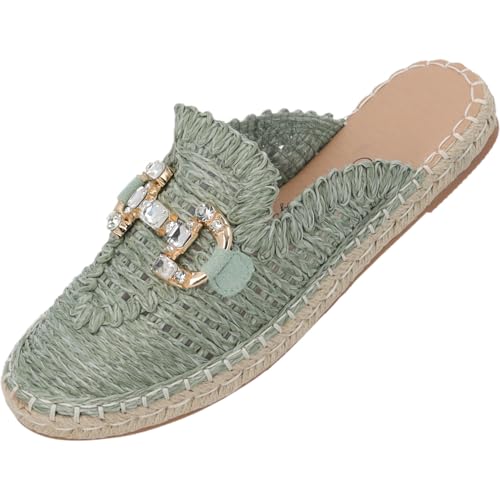 Palado Slipper Damen Krisxina by Sila Sahin - modische Sommerschuhe - elegante Halbschuhe - bequeme Hausschuhe Grün UK3,5 - EU36 Palado Slipper Damen Krisxina by Sila Sahin - modische Sommerschuhe - elegante Halbschuhe - bequeme Hausschuhe Grün UK3,5 - EU36 von Palado