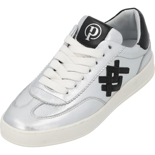 Palado Sneaker Damen Bonefee - modische Turnschuhe aus Leder - elegant und bequem - vielseitiger sportlicher Look Silber UK4,5 - EU37 von Palado
