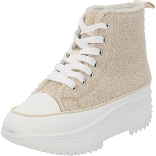 Palado Sneaker Damen Comino - modische Plateau Freizeitschuhe für Frauen - Elegante Sportschuhe aus feinstem Stoff - Bequeme Halbschuhe mit Absatz Beige UK5,5 - EU38 von Palado
