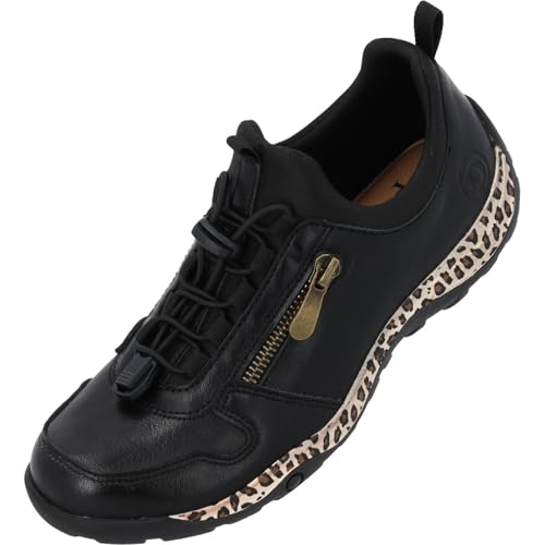 Palado Sneaker Damen Mireleon - sportliche Turnschuhe mit Schnellschnürsystem - leicht & bequem - modernes Design Schwarz UK7 - EU40 von Palado