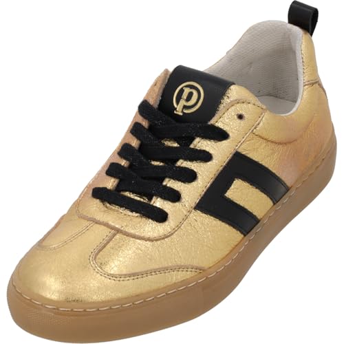 Palado Sneaker Damen Vebax -modische Turnschuhe aus Leder Made in Portugal - elegant und bequem - modernes und sportliches Design Gold UK8 - EU41 von Palado