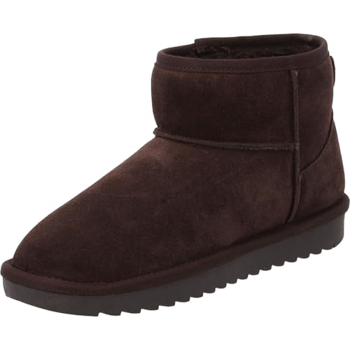 Palado Stiefel Damen Ausia by Sila Sahin - bequeme Boots - warm gefütterte Stiefeletten - modische Ankle-Boots Dunkelbraun UK5,5 - EU38 von Palado