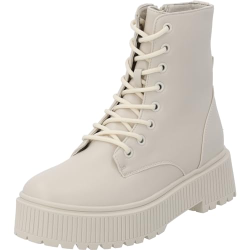 Palado Stiefeletten Damen Aliaxe – modische Stiefel - bequeme Winterschuhe - robuste Boots für Herbst und Winter Weiß UK6 - EU39 von Palado