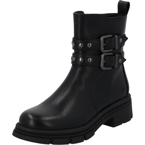 Palado Stiefeletten Damen Ammuk – moderne Bikerboots - bequeme Stiefel - leicht gefütterte Winterschuhe Schwarz UK6 - EU39 von Palado