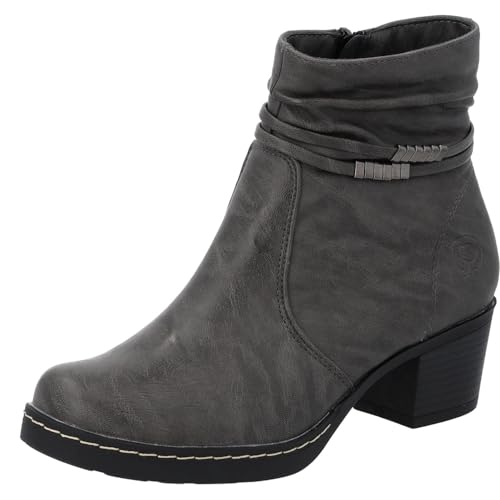 Palado Stiefeletten Damen Aneya – bequeme Ankle-Boots - leicht gefütterte Stiefel - moderne Winterschuhe Grau UK9 - EU42 von Palado