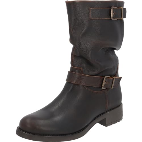 Palado Stiefeletten Damen Angui - Ccowboystiefel für Frauen - elegante Boots mit Absatz - modische Winterschuhe aus Echtleder - bequeme Winterstiefel - stilvolle Damenstiefel Braun UK4,5 - EU37 von Palado