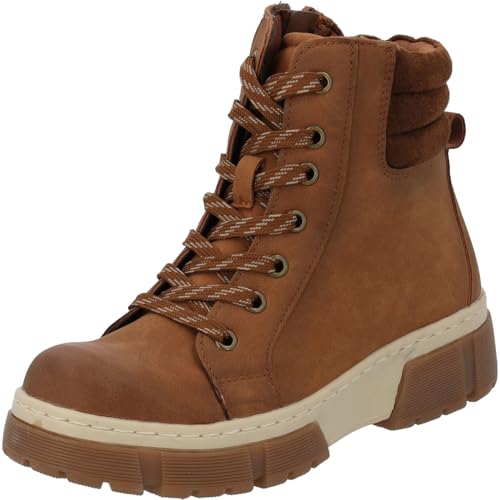 Palado Stiefeletten Damen Aurabel - leichte gefütterte Boots - bequeme Schnürstiefel für Herbst & Winter - robuste Winterschuhe Braun UK4,5 - EU37 von Palado