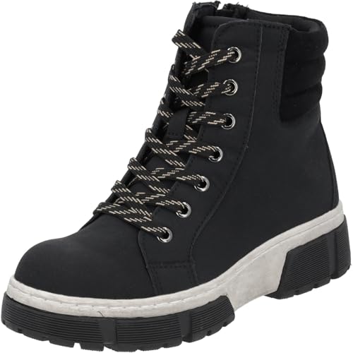 Palado Stiefeletten Damen Aurabel - leichte gefütterte Boots - bequeme Schnürstiefel für Herbst & Winter - robuste Winterschuhe Schwarz UK5,5 - EU38 von Palado