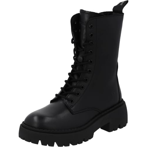 Palado Stiefeletten Damen Delos – bequeme Boots Made in Portugal - leicht gefütterte Stiefel für Herbst & Winter - modische Winterschuhe Schwarz Glatt UK9 - EU42 von Palado